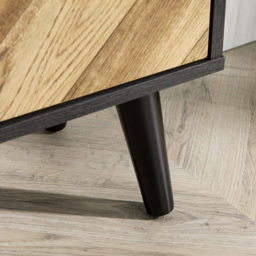 Home Source Dallas 2 Door Black Frame Sideboard - Size: 80 x 60 x 30cm - Brown - Wilko - thumbnail 6