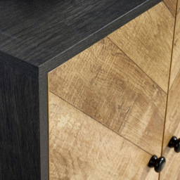 Home Source Dallas 2 Door Black Frame Sideboard - Size: 80 x 60 x 30cm - Brown - Wilko - thumbnail 4