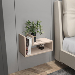 Decorotika Lara 2 Shelf Cottonbeige L Shaped Floating Bedside Table - Cream - Wilko - thumbnail 4