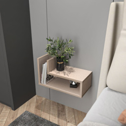 Decorotika Lara 2 Shelf Cottonbeige L Shaped Floating Bedside Table - Cream - Wilko - thumbnail 6