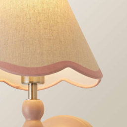 ValueLights Trim Scallop Shade Pink Bobbin LED Wall Light with Bulb 2 Pack - Size: 32 x 19 x 20cm - Wilko - thumbnail 6