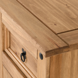 Seconique Corona 2 Door 5 Drawer Distressed Waxed Pine Sideboard - Size: 44 x 132 x 84cm - Brown - Wilko - thumbnail 7