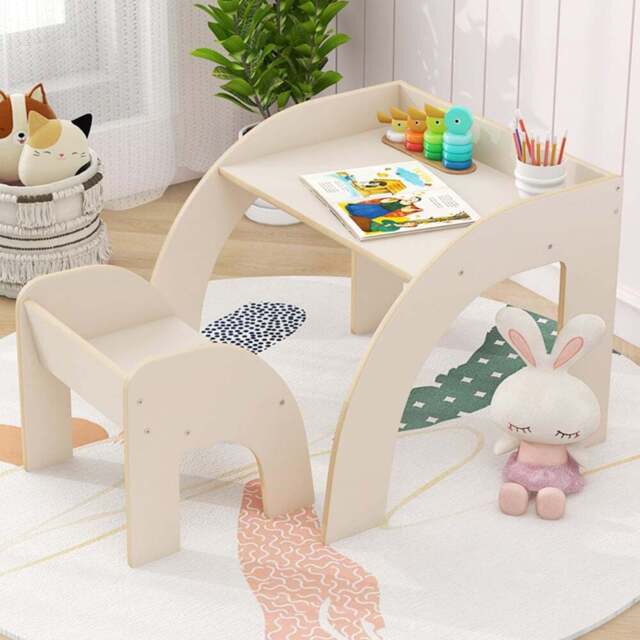 Costway White Wooded Toddler Kids Desk Set - Size: 60 x 59 x 50cm - Wilko - image 1