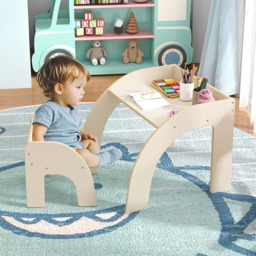 Costway White Wooded Toddler Kids Desk Set - Size: 60 x 59 x 50cm - Wilko - thumbnail 6