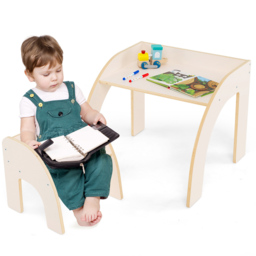 Costway White Wooded Toddler Kids Desk Set - Size: 60 x 59 x 50cm - Wilko - thumbnail 4