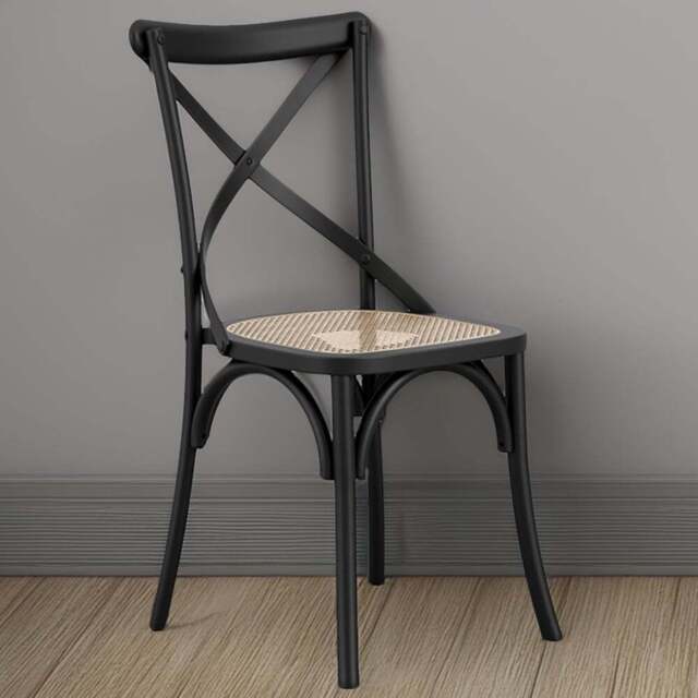 Fitzroy Set of 2 Black Cane Dining Chair - LPD Home - Wilko - image 1