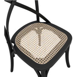 Fitzroy Set of 2 Black Cane Dining Chair - LPD Home - Wilko - thumbnail 7