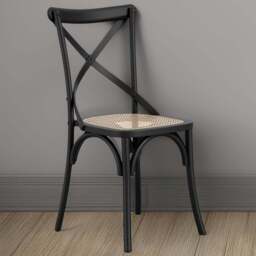 Fitzroy Set of 2 Black Cane Dining Chair - LPD Home - Wilko - thumbnail 1