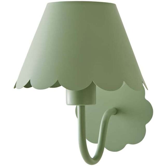 ValueLights Hallie Green Scallop Rechargeable Wall Light - Size: 23.5 x 19 x 19cm - Wilko - image 1