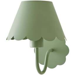 ValueLights Hallie Green Scallop Rechargeable Wall Light - Size: 23.5 x 19 x 19cm - Wilko