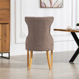 Artemis Home Tiana Set of 2 Dark Brown Fabric Dining Chair - Wilko - thumbnail 6