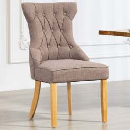 Artemis Home Tiana Set of 2 Dark Brown Fabric Dining Chair - Wilko