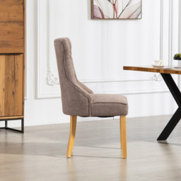 Artemis Home Tiana Set of 2 Dark Brown Fabric Dining Chair - Wilko - thumbnail 4