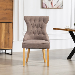 Artemis Home Tiana Set of 2 Dark Brown Fabric Dining Chair - Wilko - thumbnail 3