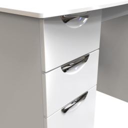 Crowndale Camden 3 Drawer White Gloss Dressing Table - Size: 42 x 93 x 80cm - Wilko - thumbnail 6