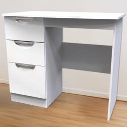 Crowndale Camden 3 Drawer White Gloss Dressing Table - Size: 42 x 93 x 80cm - Wilko