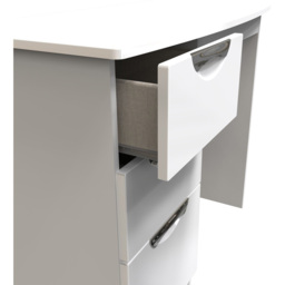 Crowndale Camden 3 Drawer White Gloss Dressing Table - Size: 42 x 93 x 80cm - Wilko - thumbnail 7