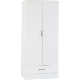Seconique Nevada White 4 Piece Bedroom Furniture Set - Size: 2 Door - Wilko - thumbnail 4