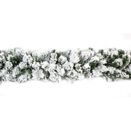 Premier Snow Flocked Pine Christmas Garland with Glitter Finish 270cm - Green - Samuel Alexander - Wilko