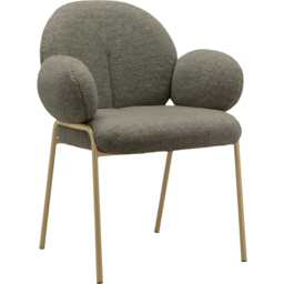 Dorel Iwama Set of 2 Dark Mink Teddy Fabric Dining Chair - Mink Brown - Wilko - thumbnail 6