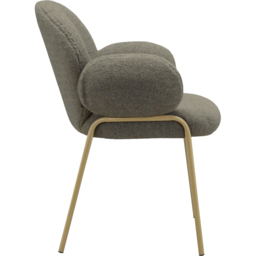 Dorel Iwama Set of 2 Dark Mink Teddy Fabric Dining Chair - Mink Brown - Wilko - thumbnail 5