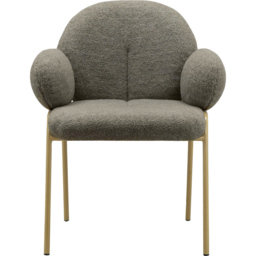 Dorel Iwama Set of 2 Dark Mink Teddy Fabric Dining Chair - Mink Brown - Wilko - thumbnail 4