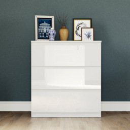 Vida Designs Glinton 3 Drawer White Chest of Drawers - Wilko - thumbnail 4
