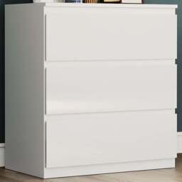 Vida Designs Glinton 3 Drawer White Chest of Drawers - Wilko - thumbnail 1