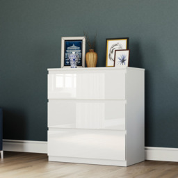 Vida Designs Glinton 3 Drawer White Chest of Drawers - Wilko - thumbnail 5