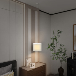 Portland White Wave Linen Textured Shade Ceiling Lamp 178cm - Size: 178 x 32 x 32cm - Wilko - thumbnail 3