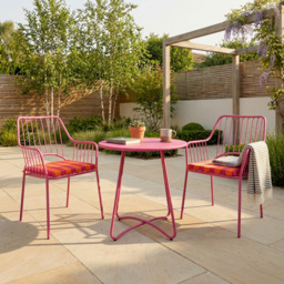 Esme Solar Bistro Set - Pink - Size: 2 Seater - Wilko