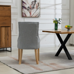 Artemis Home Ravenna Set of 2 Grey Fabric Dining Chair - Wilko - thumbnail 7