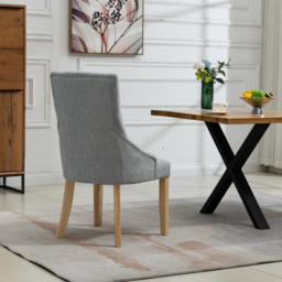 Artemis Home Ravenna Set of 2 Grey Fabric Dining Chair - Wilko - thumbnail 6