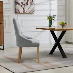 Artemis Home Ravenna Set of 2 Grey Fabric Dining Chair - Wilko - thumbnail 5