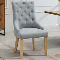 Artemis Home Ravenna Set of 2 Grey Fabric Dining Chair - Wilko