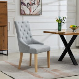 Artemis Home Ravenna Set of 2 Grey Fabric Dining Chair - Wilko - thumbnail 4