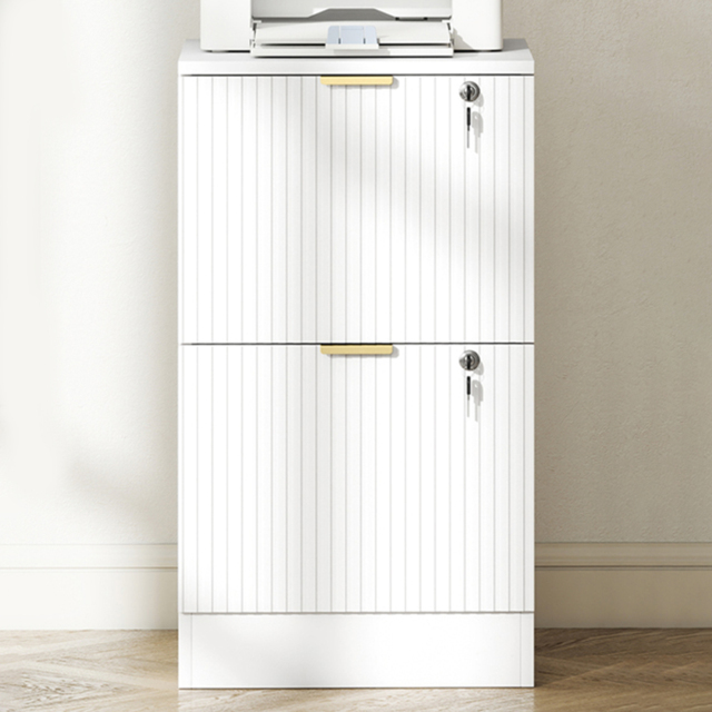 Portland 2 Drawer White Lockable Filing Cabinet with Keys - Size: 71 x 40 x 40cm - Wilko - image 1
