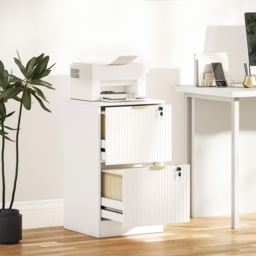 Portland 2 Drawer White Lockable Filing Cabinet with Keys - Size: 71 x 40 x 40cm - Wilko - thumbnail 5