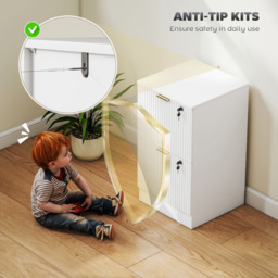 Portland 2 Drawer White Lockable Filing Cabinet with Keys - Size: 71 x 40 x 40cm - Wilko - thumbnail 6