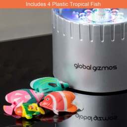 Global Gizmos Silver Fish Water Bubble Lamp 32cm - Size: 11 x 11 x 37cm - Multi - Wilko - thumbnail 5