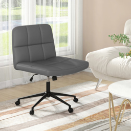 Costway Grey Cross Legged Office Chair - Size: 66 x 57 x 35cm - Wilko - thumbnail 4