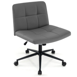 Costway Grey Cross Legged Office Chair - Size: 66 x 57 x 35cm - Wilko - thumbnail 3