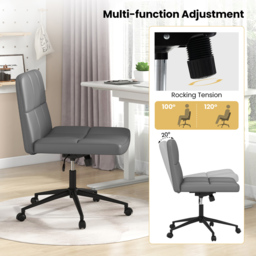 Costway Grey Cross Legged Office Chair - Size: 66 x 57 x 35cm - Wilko - thumbnail 6