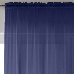Tyrone Textiles Crystal Navy Plain Sheer Voile Panel Curtain 145 x 137cm - Size: 137 x 145 x 1cm - Blue - Wilko - thumbnail 4