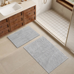 Aspen Wood Bath Mat - Light Grey/100cm - Wilko - thumbnail 3
