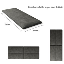 Aspire EasyMount Granite Kimiyo Linen Upholstered Wall Mounted Headboard Panels 8 Pack - Grey - Aspire Beds - Wilko - thumbnail 6