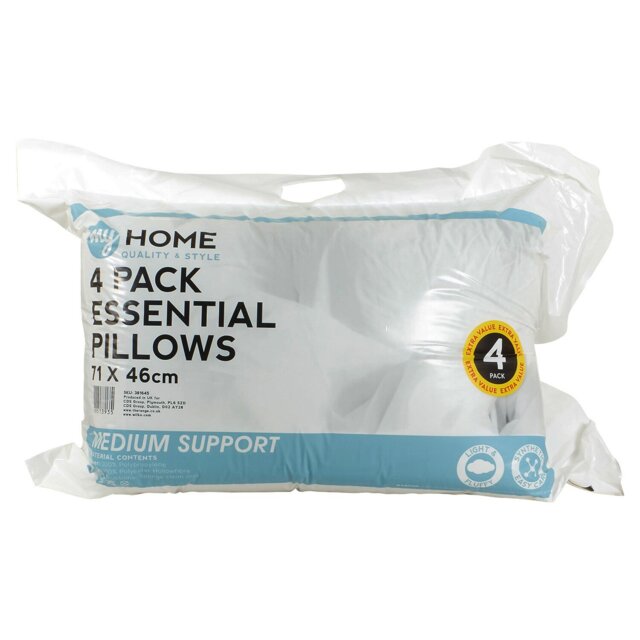 Pack of 4 My Home Pillows - White - Size: 4 Pack - Wilko - image 1