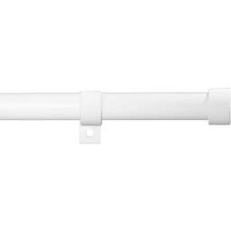 Caecus 70-120cm Extendable Metal Eyelet Painted White Flat Curtain Pole - Size: 70 - 120cm - Wilko - thumbnail 1