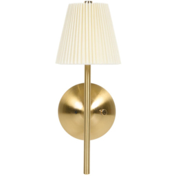 Battery Operated Pleated Wall Light Cream and Gold - Wilko - thumbnail 3