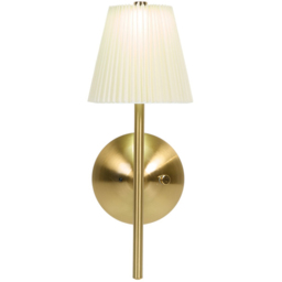 Battery Operated Pleated Wall Light Cream and Gold - Wilko - thumbnail 4